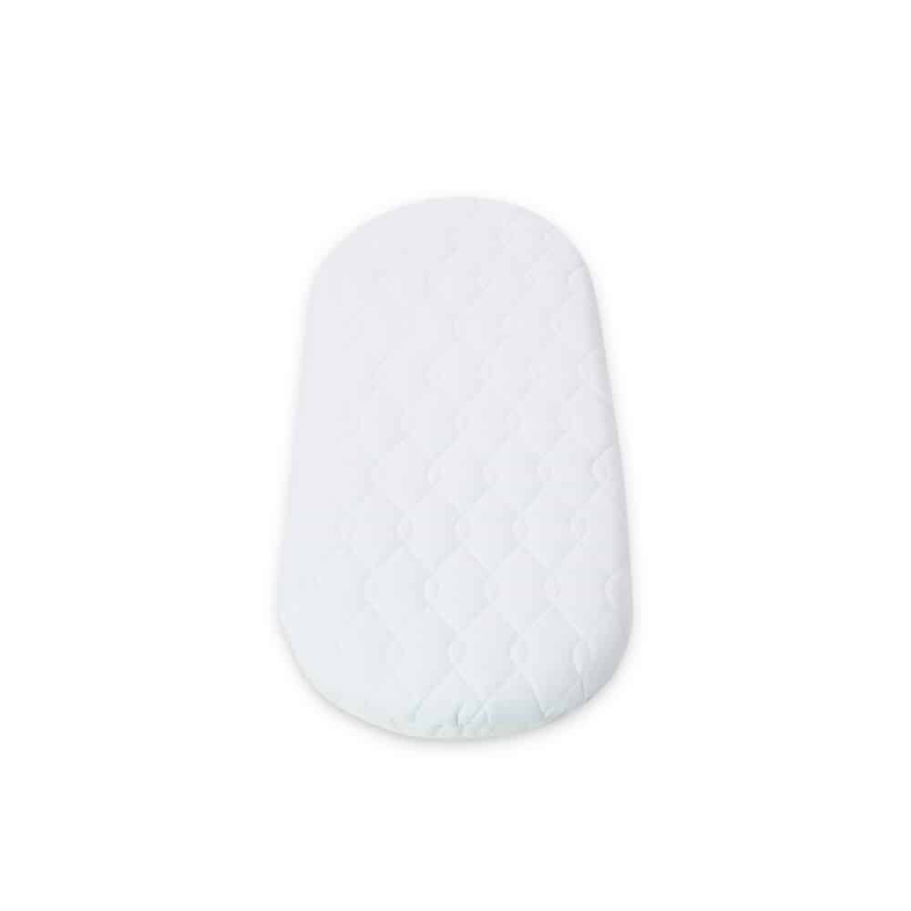 Cloe' Louis® Microfibre Hypoallergenic Moses Basket Mattress with Breathable Quilted Cover Washable Thick and Comfortable Oval Shaped Foam Easily Fits Pram Bedding Protector 65 X 25 X 4CM 