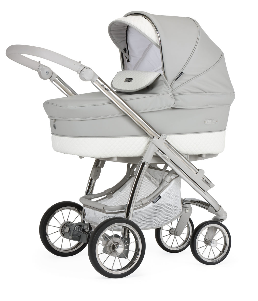 Bebecar Pack Ip Op Classic XL Pram Combination Travel System – Silver Grey