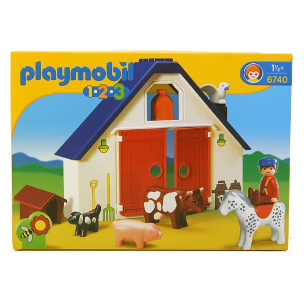 Playmobil 123 Animal Barn Farm Set