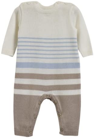 Natures Purest All in One Bodysuit Blue & Mink Striped – 0-3 Months