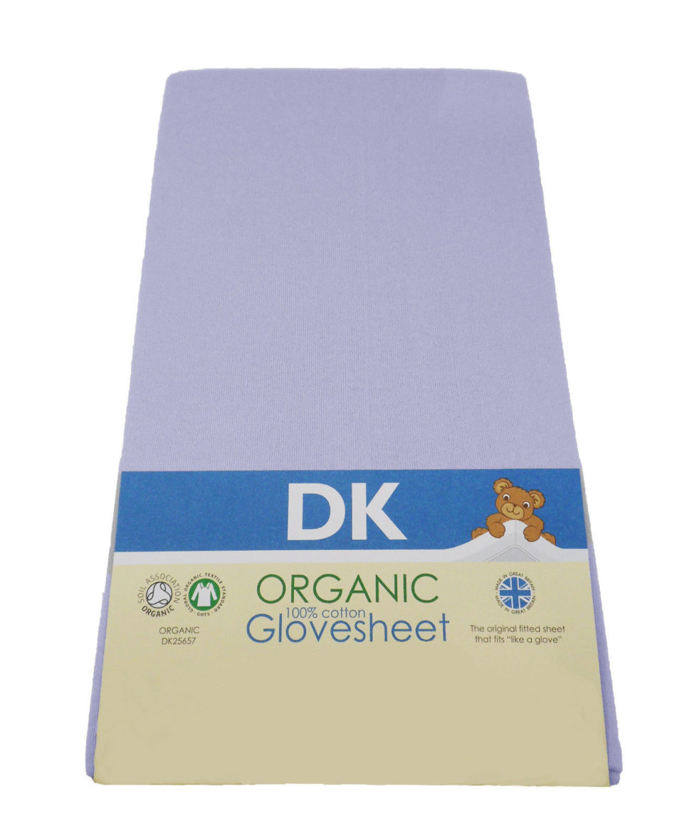 DK Fitted Sheet 100% GOTS Organic Cotton 100 x 52 cm Blue