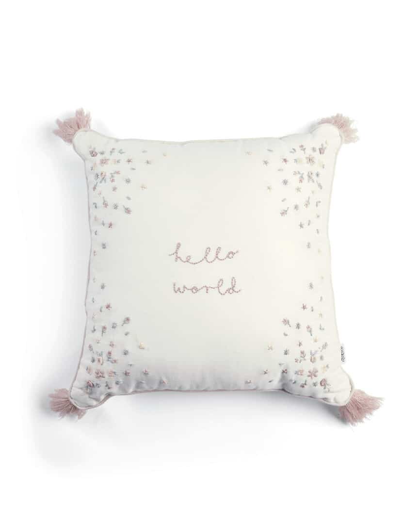 Mamas & Papas Welcome To The World Hello World Floral Cushion