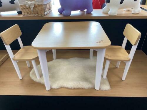 Ex-Display Boori Tidy Table Plus 2 Chairs- White/Almond