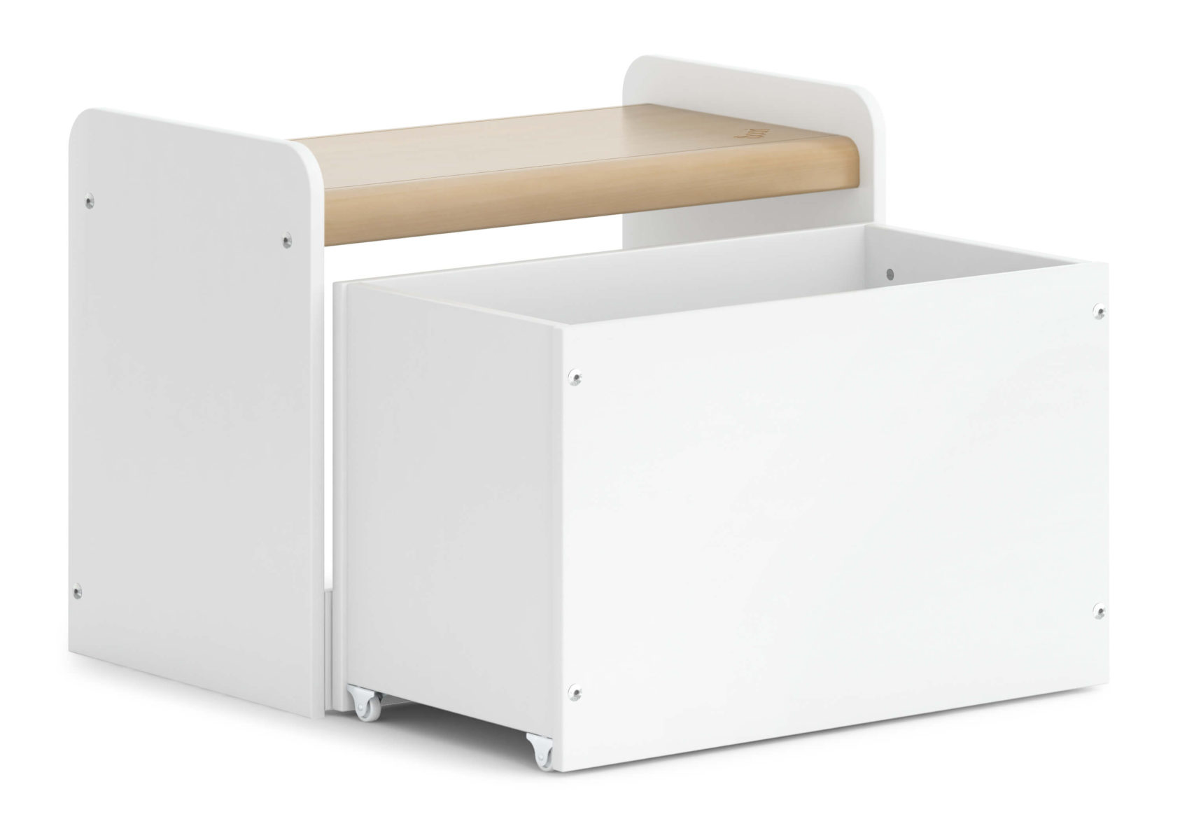 Ex-Display Boori Tidy Multi functional Toy Box & Bench- White/Almond