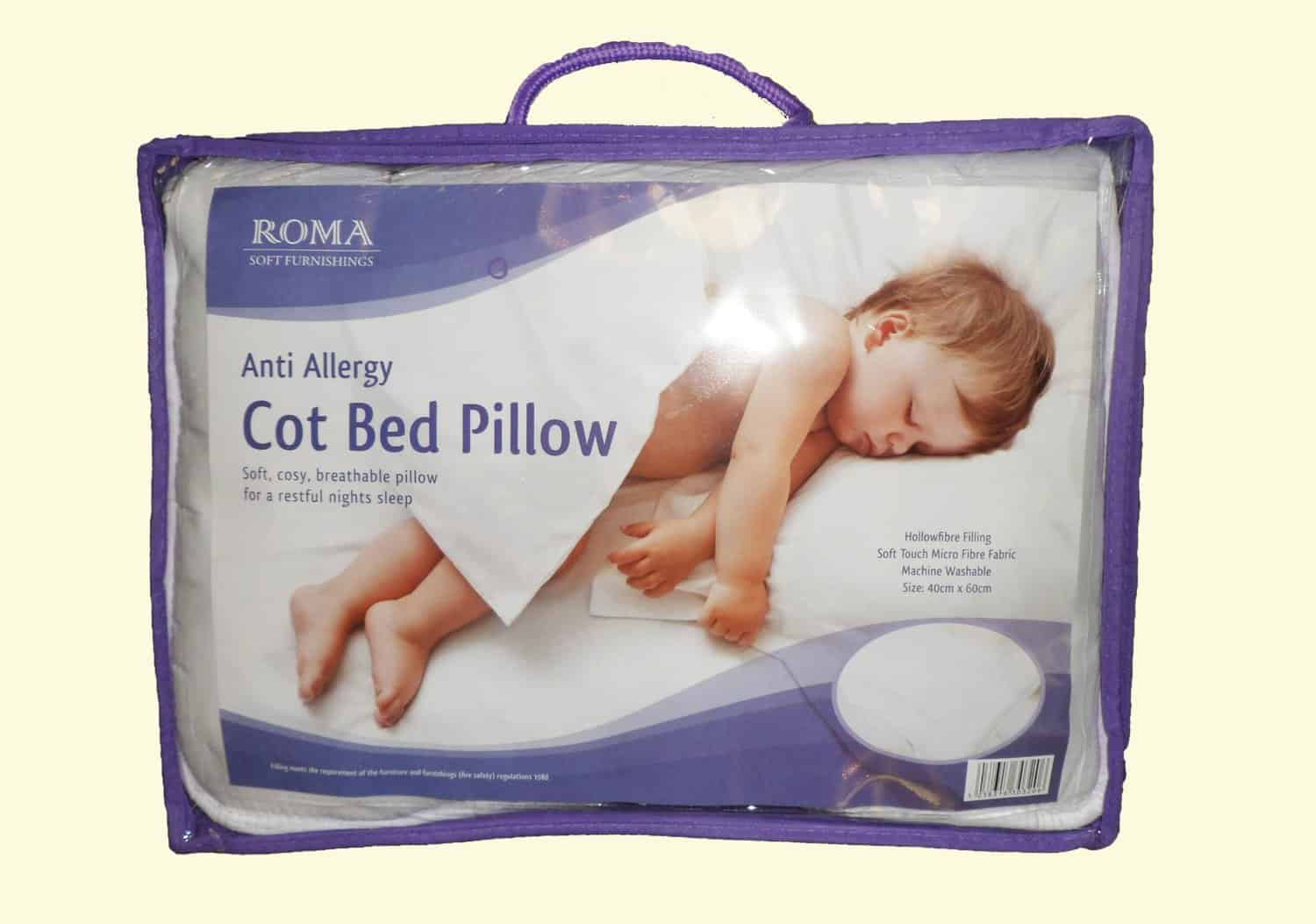 Roma Anti Allergy Microfibre Baby/Toddler Pillow- Suitable from 12 Months