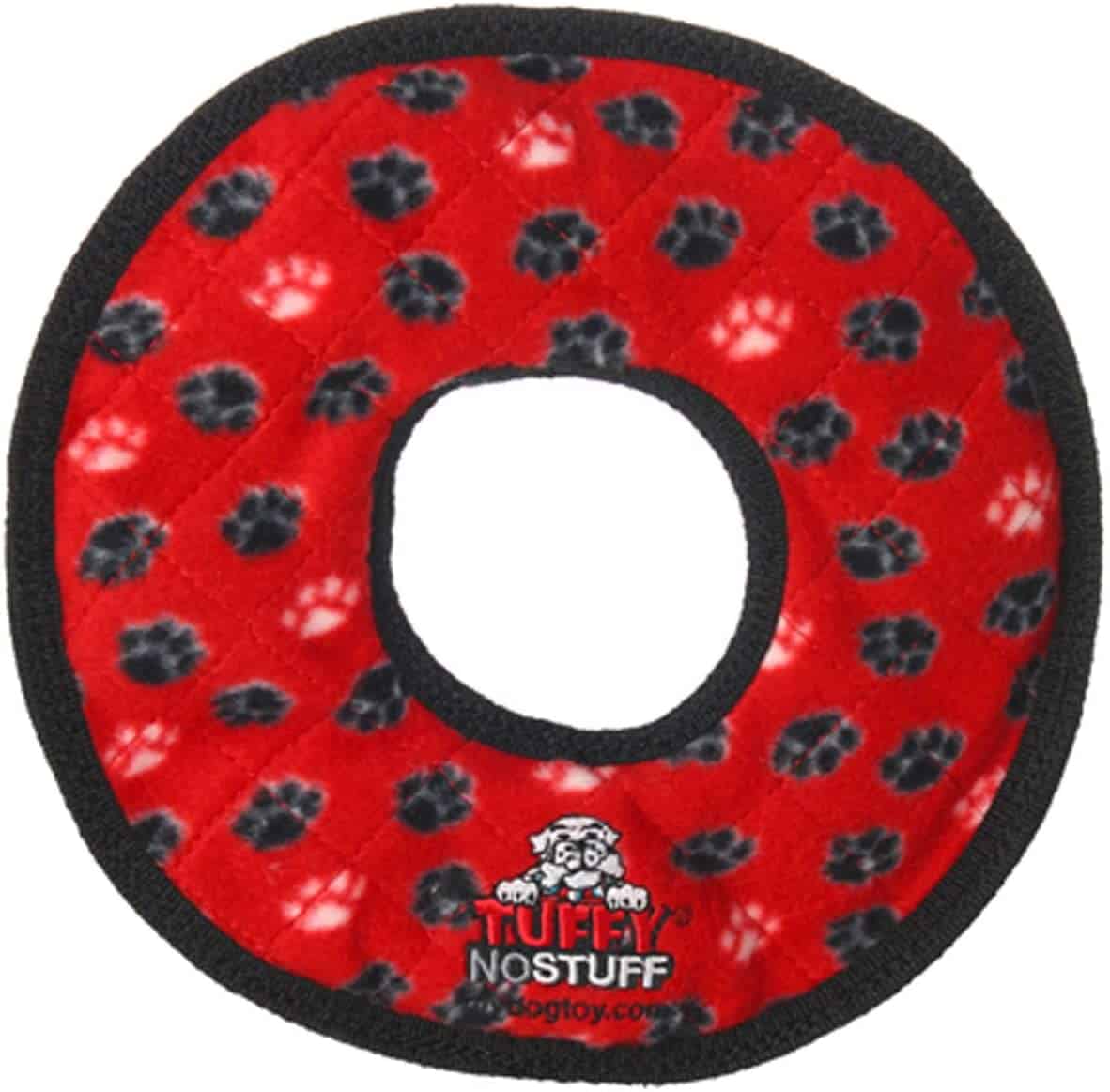 Tuffy No Stuff Ultimate Red Ring Paw Dog Toy