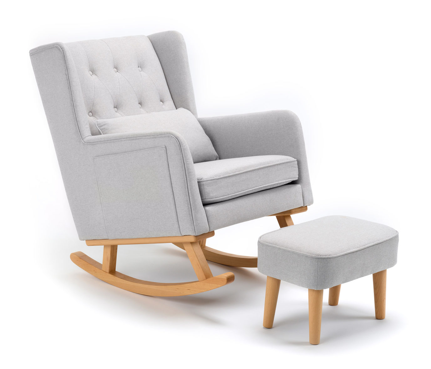 Babymore Lux Nursing Chair & Stool- Grey