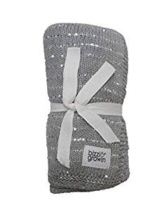 Bizzi Growin Silver Sparkle Knitted Blanket – 70 x 90cm