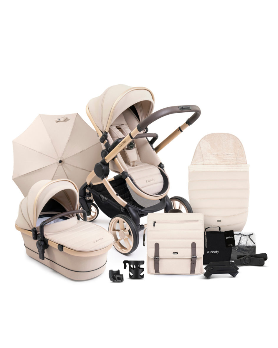 iCandy Peach 7 Pushchair & Carrycot Complete Bundle- Biscotti