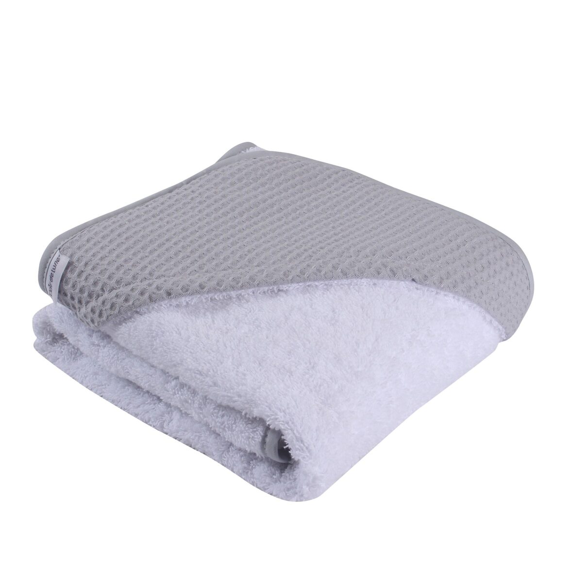 Clair De Lune Waffle Hooded Towel- Grey/White