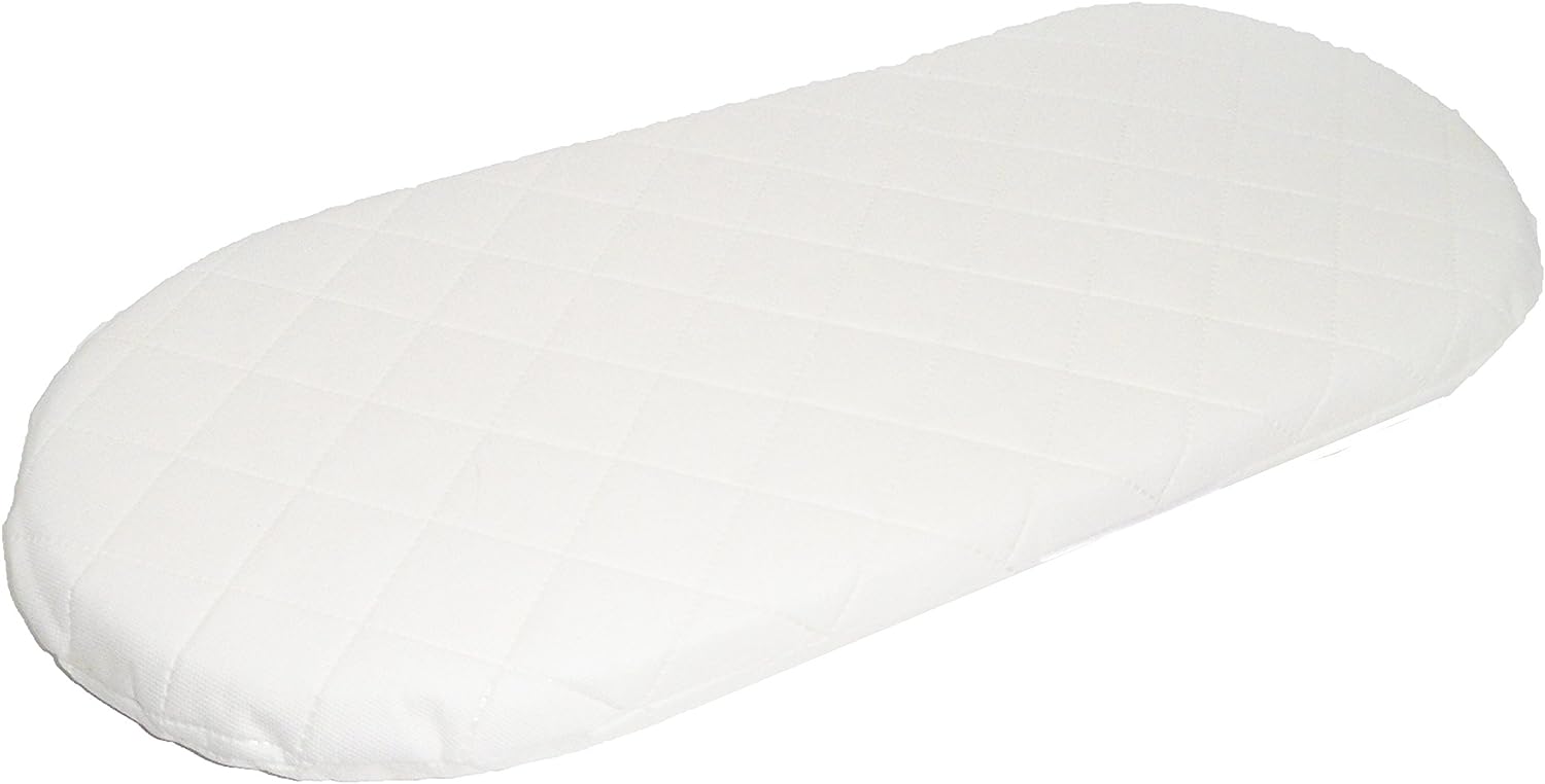 SUZY® Quilted Hypo-Allergenic Moses Basket Firm Mattress 67 x 30 x 4cm Thick Oval Shaped (Will Fit Mamas & Papas Moses Baskets) British Made